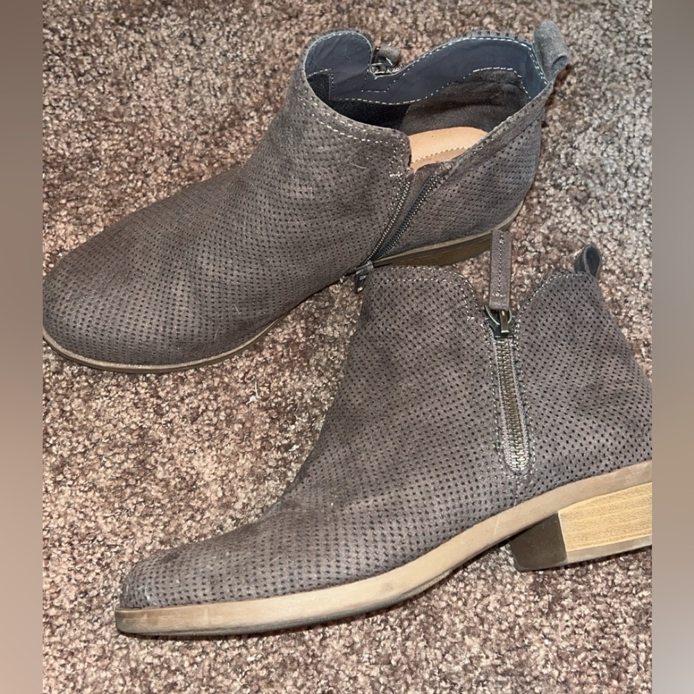 Gray Suede Ankle Boots